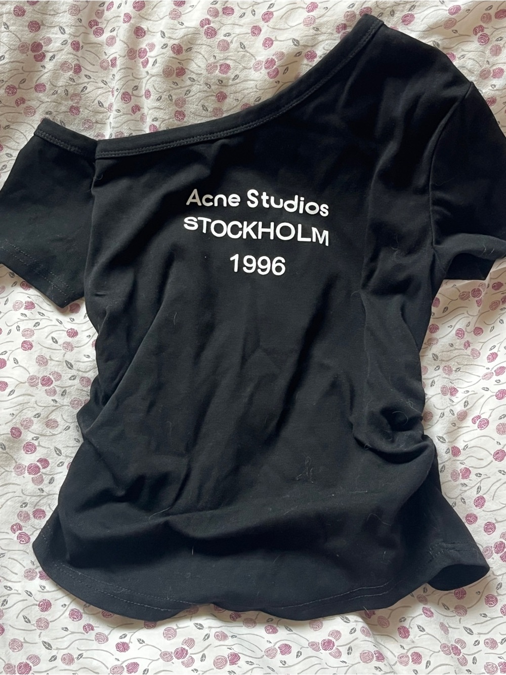 acne studios off the shoulder top